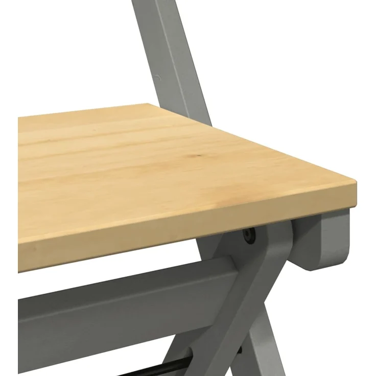 vidaXL Esszimmerstühle Klappbar 4 Stk. Corona Grau Massivholz Kiefer 4013438 – Bild 8