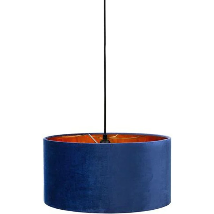 Smartwares 'Vintage' Pendelleuchte mit Lampenschirm, Samt, Ø 40cm, Blau – Bild 5