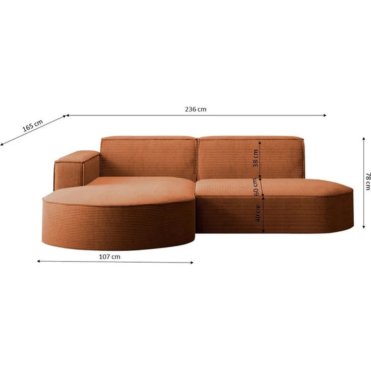 Kaiser Möbel Ecksofa Designer MODENA STUDIO L stoff Poso, Neve, Quelle – Bild 3