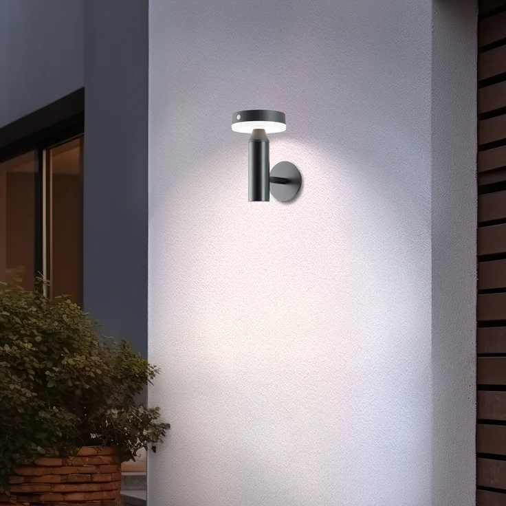 Brilliant LED Außen-Wandleuchte Magua LED Außenlampe mit Solar, 20 cm, 350 lm, 4000 K, Metall, schwarz – Bild 8