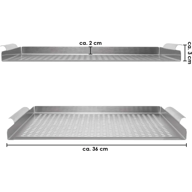 Bremermann Grillplatte, Edelstahl grau, 39,5 x 3 x 29 cm – Bild 6
