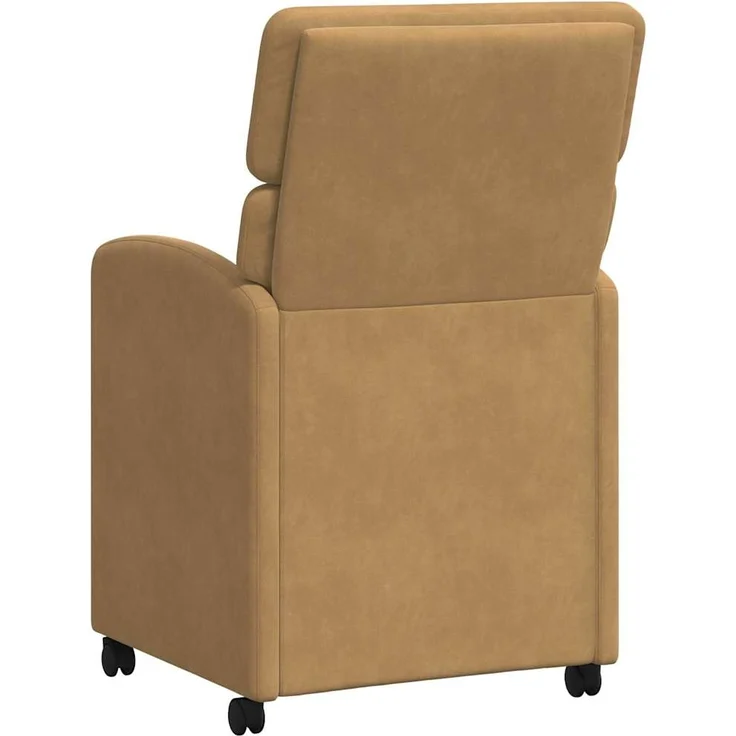 vidaXL Esszimmerstühle mit Rollen 2 pcs Braun 58 x 65 x 98 cm Samt 42017882 – Bild 5