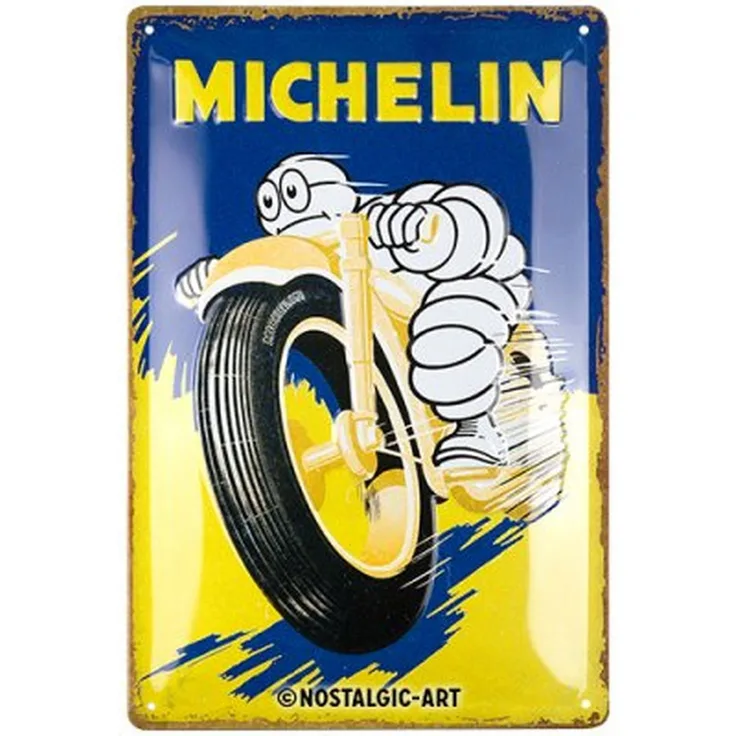 Nostalgic Art Blechschild Michelin - Motorcycle Bibendum - 20x30cm – Metall – Mehrfarbig – 22406