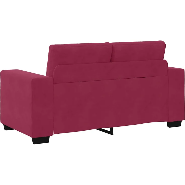 vidaXL | Zweisitzer-Sofa | mit Kissen Weinrot Samt 4105114 – Bild 3