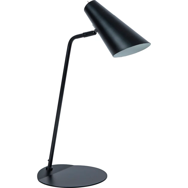 Dyberg Larsen Noa Tischlampe, verstellbare LED Nachttischlampe mit schwarzem Textilkabel und minimalistischem Design