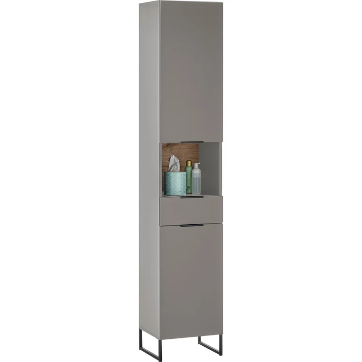 Badezimmer-Set >Denver< (3-tlg.) in grau matt / Evoke Eiche Dekor - 120x195x35 (BxHxT) – Bild 5
