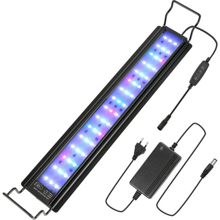 Clanmacy LED Aquariumleuchte 10-45W LED Aquarium mit timer Lampe Fisch Tank RGB 30-130cm, 10W für 30-45cm