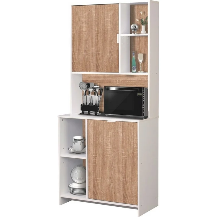 HTI-Living Hochschrank Küchenschrank Malin Weiß Sonoma (Stück, 1-St, 1 Küchenschrank) Küchenbuffet – Bild 3