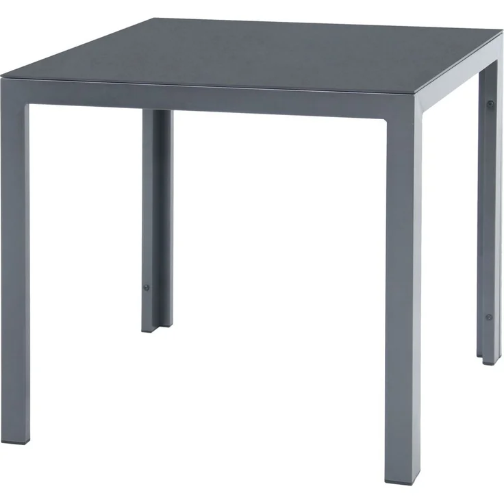 MANDALIKA Garden Gartentisch Dining Tisch Luna 80 x 80 x 74 cm Dekorglas Steinoptik – Bild 4
