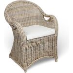 BURI 'ATHENA' Korbsessel mit Sitzkissen, Rattan grau, 63 x 66 x 84 cm