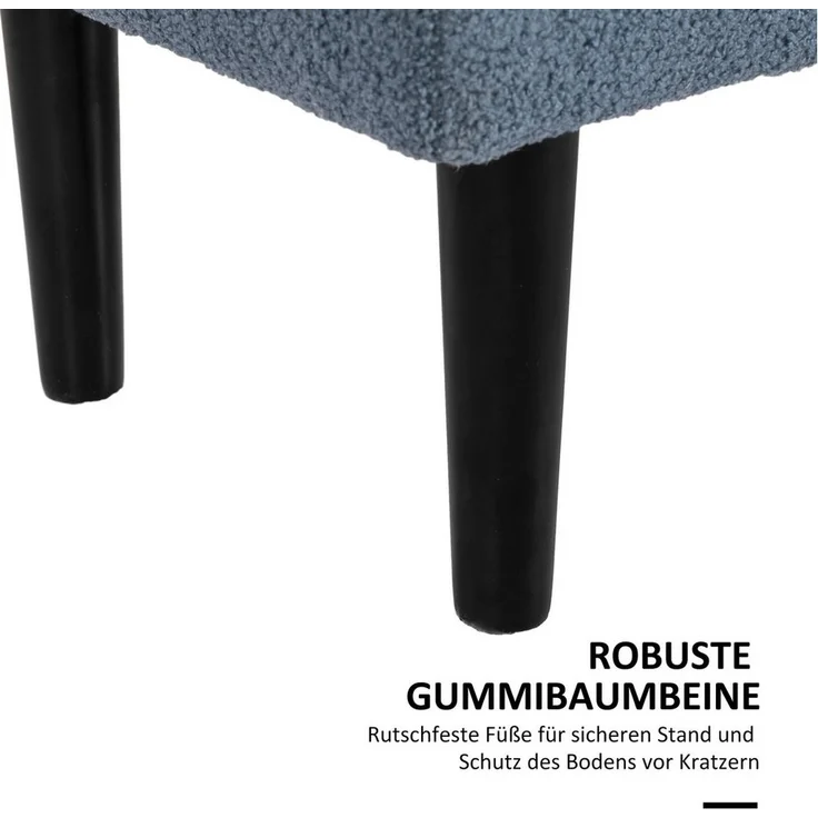 HOMCOM Sitzbank mit Klappdeckel, Samtoptik, Truhenbank (Polsterbank, 1-St, Bettbank), für Wohnzimmer, Grau – Bild 3