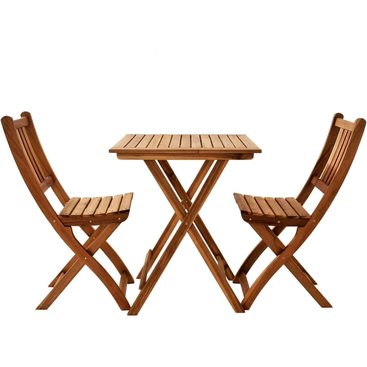 Balkonmöbel Set 6tlg. Akazie 2 Balkontische 60 x 60 cm BLOOM 52950010 – Bild 2