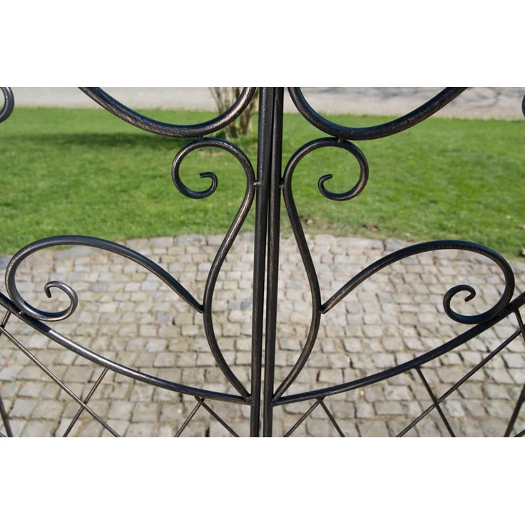Rosenbogen MINDEN mit Tor - 120x40x220cm, Metall, Bronze | Rankhilfe Rosen Rankgitter Gartendekoration – Bild 8