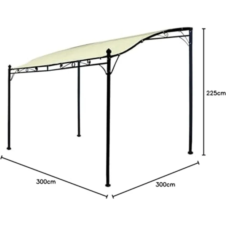 Frg Anbau-Pavillon 'MANTOVA', Stahl/Polyester Ecru, 3 x 2,5 m – Bild 3