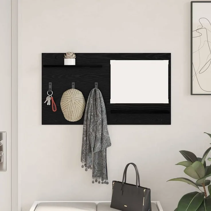 vidaXL Wandmontierter nachttisch Schwarz Eichen-Optik 90 x 10 x 50 cm 874516