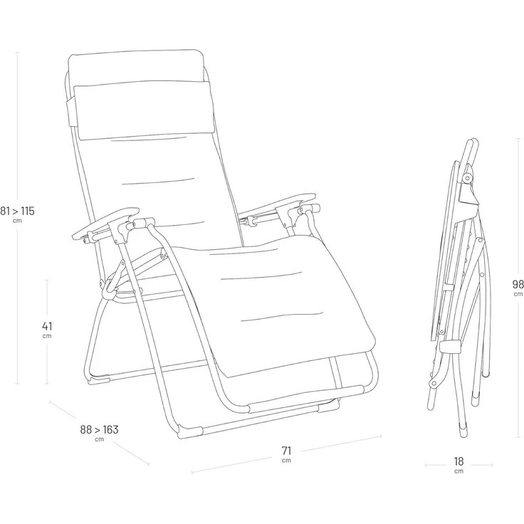 Lafuma Futura BeComfort® Relaxliege Dark Grey Titane Sonnenliege LFM3130.8902 – Bild 6