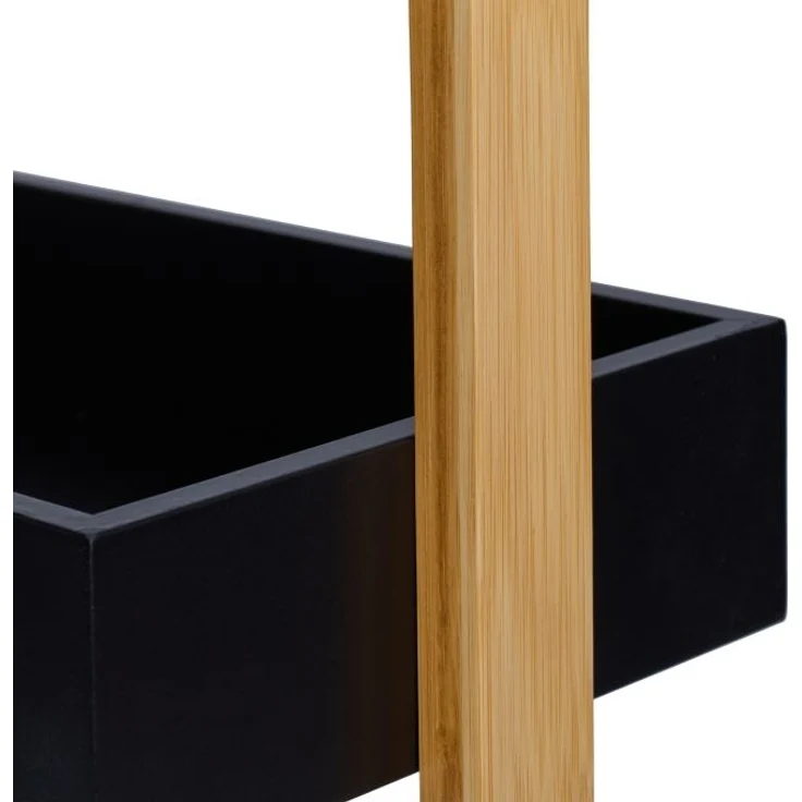 Relaxdays Badregal mit 4 Ablagen, Bambus schwarz / natur, 30 x 18 x 88 cm – Bild 7