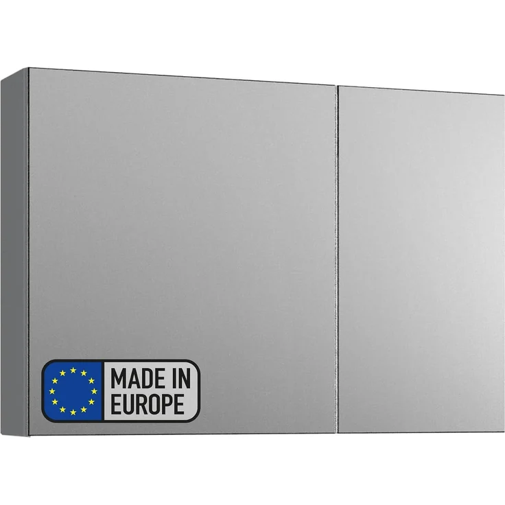 BADEDU GERS Spiegelschrank 80 cm breit, Grau – Bild 1