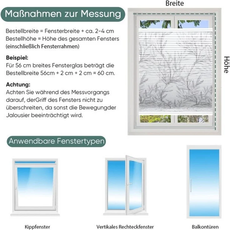 Sekey Wabenplissee Wabenplissee ohne Bohren Plissee 100% verdunkelnd Verdunkelung Rollo, verdunkelnd, Klemmfix, Doppelseitige Schiene, Zweiseitig wählbar – Bild 4