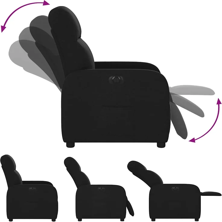 vidaXL Relaxsessel Elektrisch Schwarz Stoff 3302954 – Bild 7