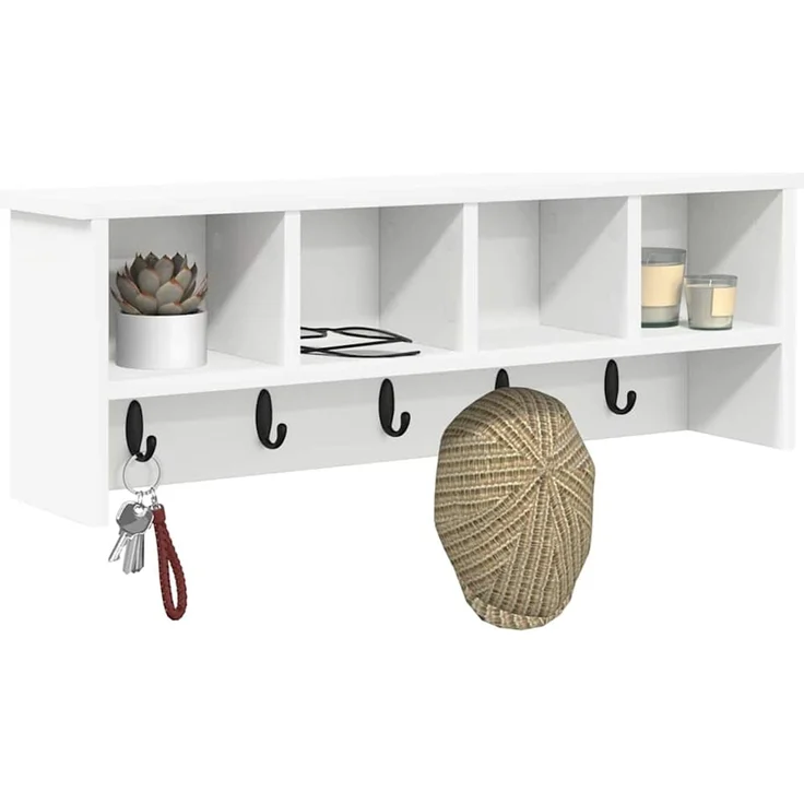 vidaXL Wandmontierter nachttisch Weiß 75 x 16 x 26 cm Holzwerkstoff 874315 – Bild 3