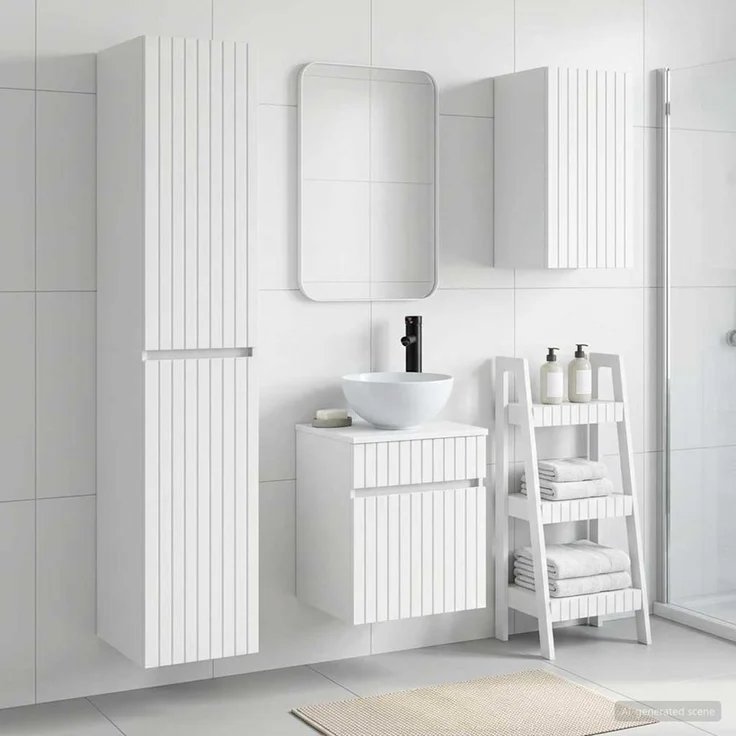 vidaXL Badezimmerschrank-Set 3 stk. Weiß 33 x 34,5 x 160 cm 3406083 – Bild 1