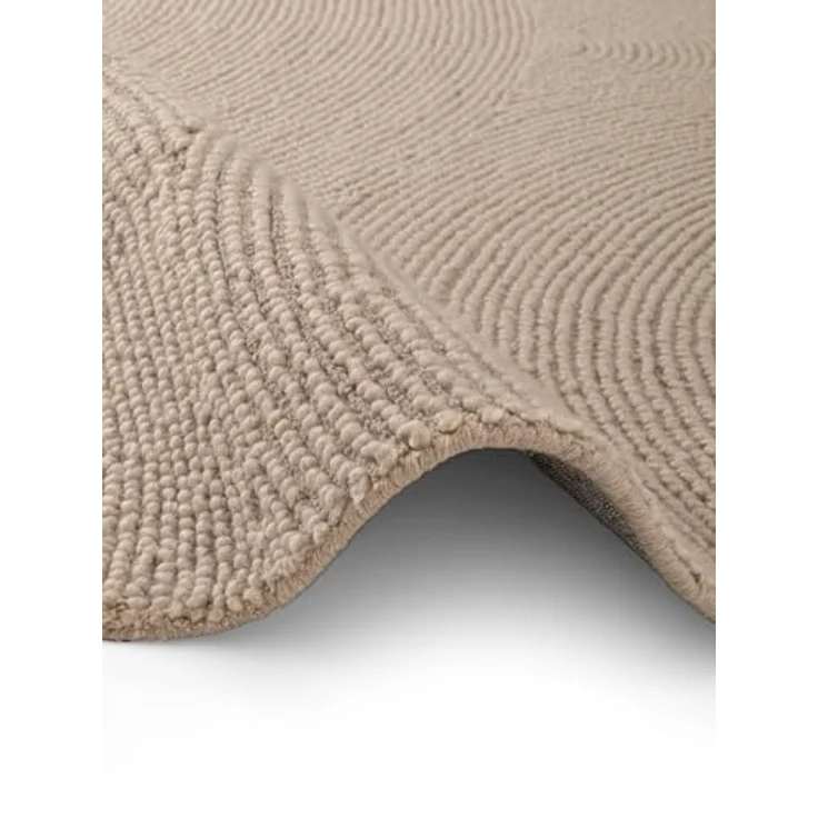 XXXL Wollteppich Eleni, Rund, Beige, Struktur, ca. 200 cm Durchmesser, pflegeleicht, für Fußbodenheizung geeignet, handgetuftet aus 100% Wolle – Bild 6
