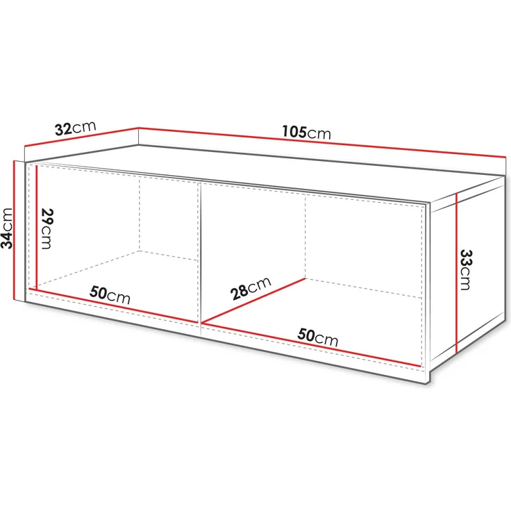Hängeschrank Calabrini BR02 (Farbe: Nuss Warmia) – Bild 4