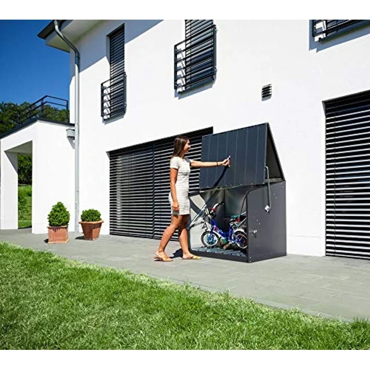 Trimetals Metall Gerätebox Fahrradgarage Stowaway | Anthrazit | 87 x 136 x 112 cm – Bild 4