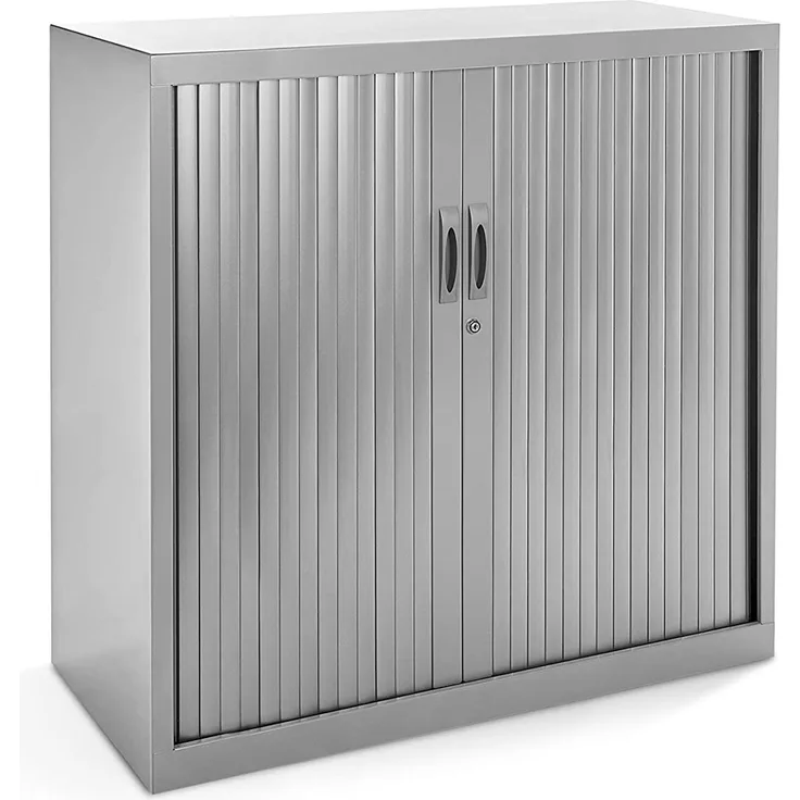Rocada | Metallschrank | Aktenschrank für Büromöbel | Rollladentüren und Regale höhenverstellbar | Schränke mit Schloss | 102 x 45 x 105 cm - Grau