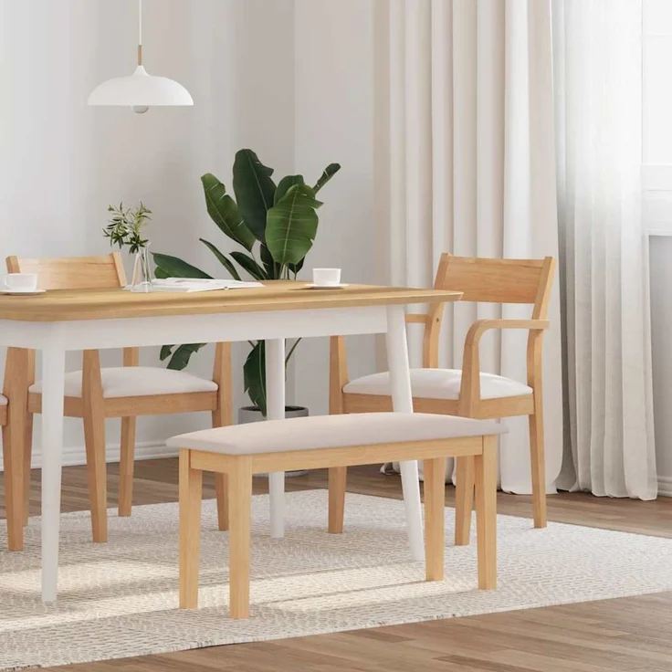 vidaXL Bank 90 cm Massivholz Gummibaum 4102594 – Bild 1