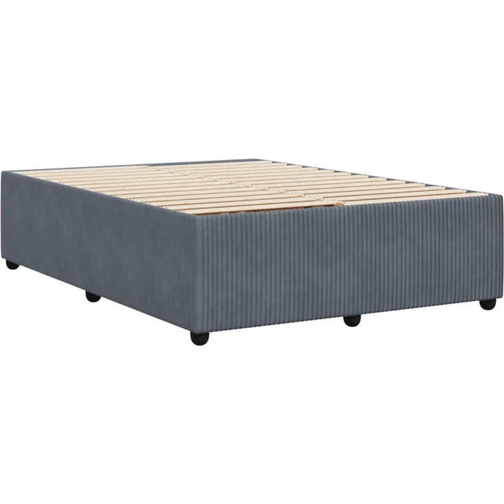 vidaXL Bettgestell ohne Matratze Dunkelgrau 160x200 cm Samt 3285019 – Bild 6