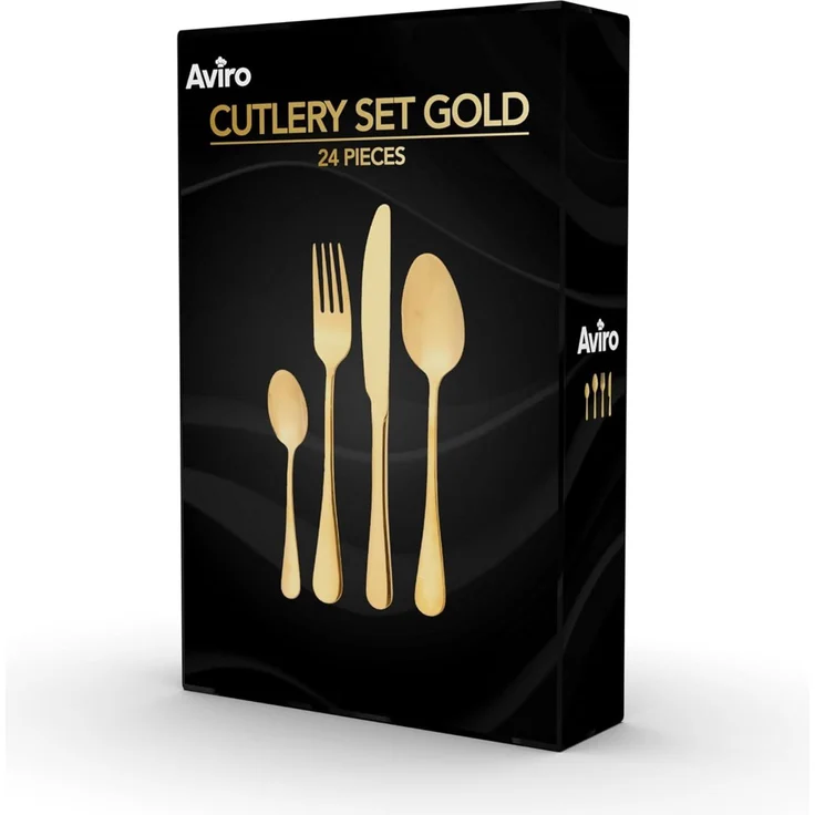 Brixy Besteckset - Gold - 24-teilig - 6 Personen Besteck - Messer/Löffel/Gabel - Edelstahl - Gold – Bild 10