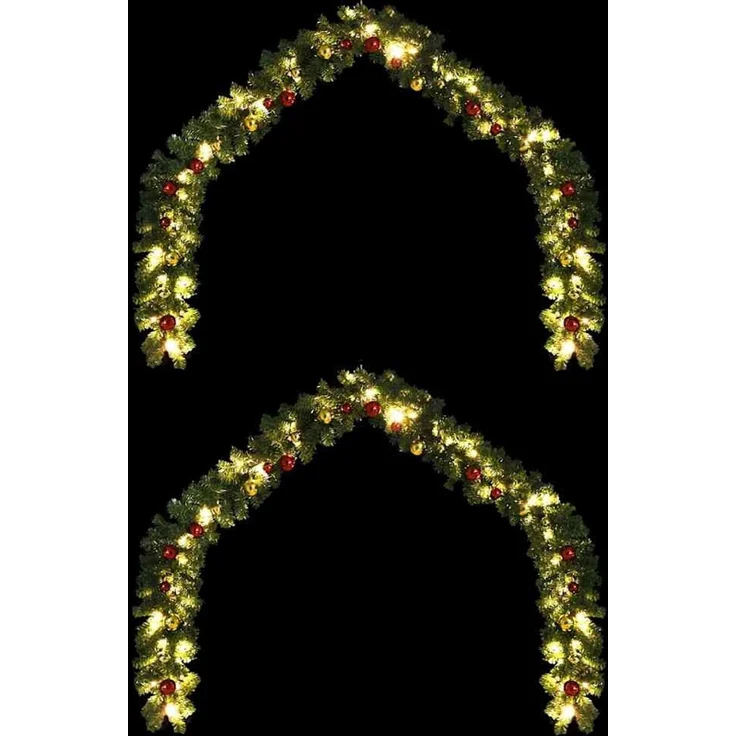 vidaXL Weihnachtsgirlande 2 stk. 600 LEDs Grün 20 m PVC 42016693 – Bild 2