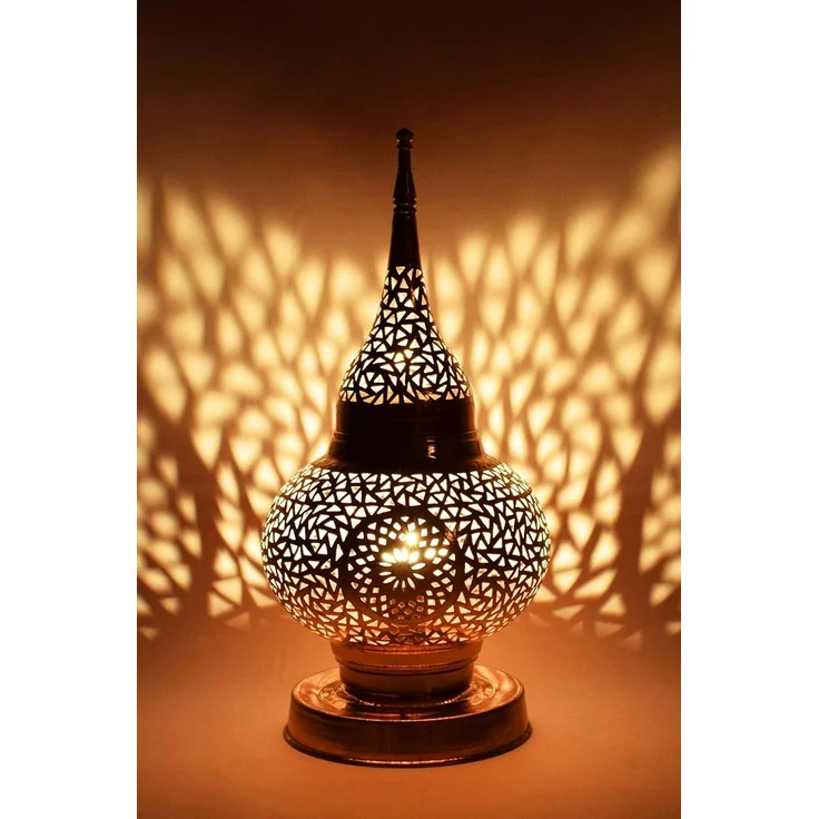 Marrakesch Orient & Mediterran Interior Nachttischlampe Orientalische Lampe Tischlampe Kupfer Hayati, Handarbeit – Bild 7