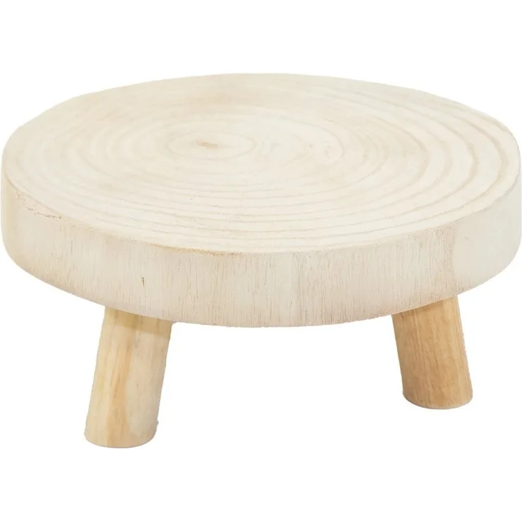 Spetebo Blumenhocker Baumscheibe Pflanzenständer natur rund - 20 cm (Packung, 1 St, Pflanzenständer mit 3 Beinen), Holz Blumenhocker Blumenteller