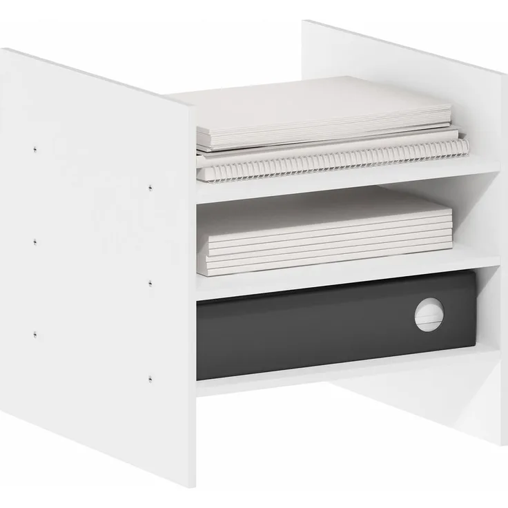 Furinno Cubicle Aktenordner-Würfeleinsatz mit 3 Ablagen, Weiß