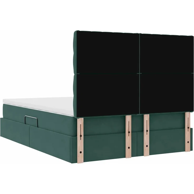 vidaXL Aufbewahrungsbett mit Matratze Dunkelgrün 140 x 200 cm Samt 3372096 – Bild 11