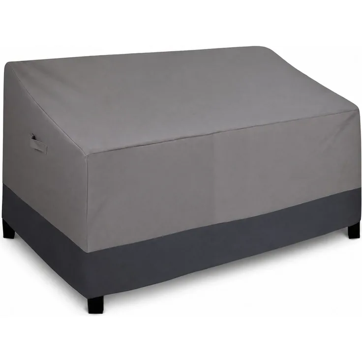 Outdoor-Sofa-Schutzhülle, 210D Oxford-Gewebe, Grau-Schwarz, 147 x 83 x 79 cm