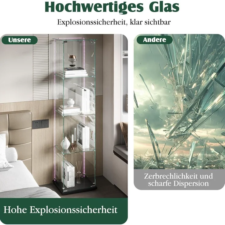 Glasvitrine Standvitrine mit LED 4 Etagen – Bild 5