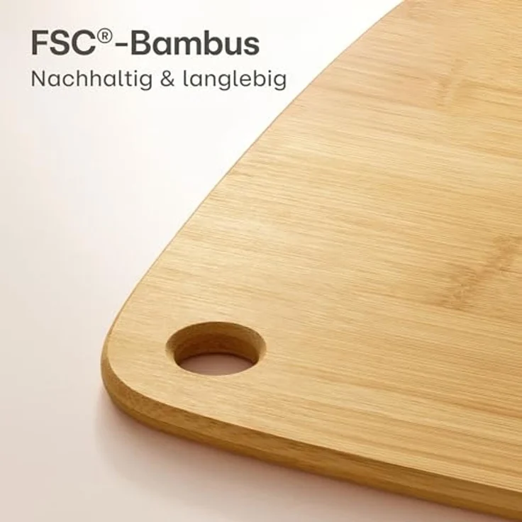 Praknu Schneidebrett Praknu Schneidebrett Holz 3er Set - Vielseitig und Robust, Bambus, (3er-Set, 3-St), Größen – Bild 6