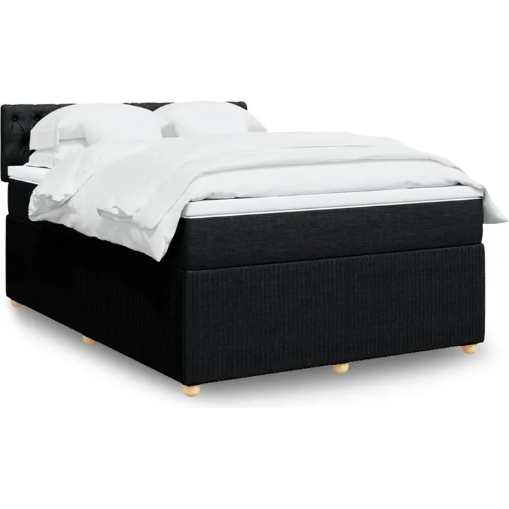 vidaXL Boxspringbett mit Matratze Schwarz 160x200 cm Stoff 3287516
