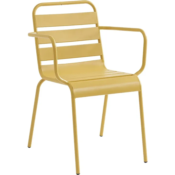 Vente-unique - MIRMANDE Gartenessgruppe Metall Gelb - B 100 cm59 cm x H 75 cm79 cm x L 200 cm56 cm – Bild 3