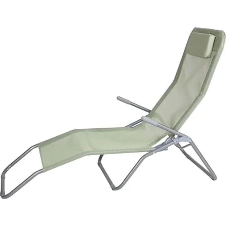Spetebo Gesundheitsliege Gartenliege Klappbar mit Kopfkissen, 190 cm, grün, Pflegeleicht und Witterungsbeständig – Bild 4