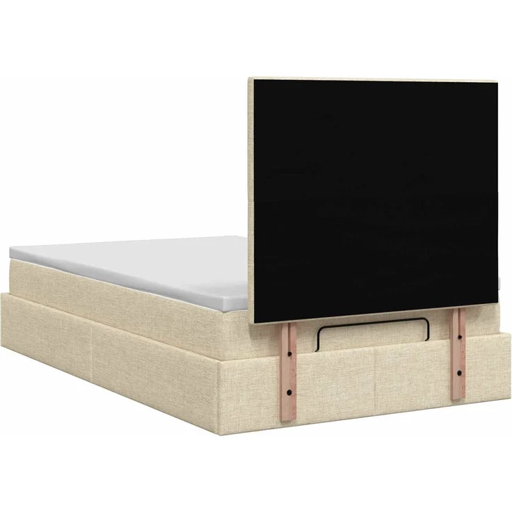 vidaXL Ottoman Bett mit Matratze mit Kopfteil Creme 120 x 190 cm Stoff 3457478 – Bild 9