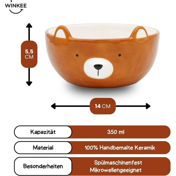 Winkee Müslischale Bär Bianca 18576, Keramik – Bild 4
