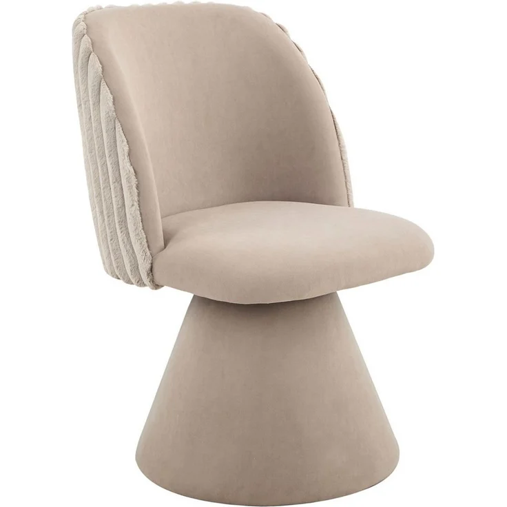 HELA Drehstuhl BARI I (Set, 2 St), 360° drehbar, Polsterfuß, Materialkombi, Außen Felloptik Innen Velvet – Bild 3