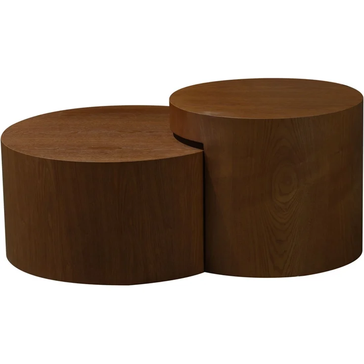 Bronx71 Couchtisch Set Ontario Ø55 / Ø80 cm Eiche dunkel – Bild 2