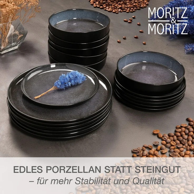 Moritz & Moritz VIDA 36tlg Geschirrset Blau – Bild 4