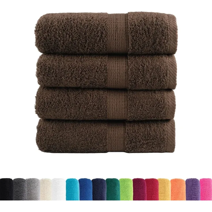 vidaXL Premium Gästetücher SOLUND 4 Stk. Braun 30x50 cm 600 g/m² 137231
